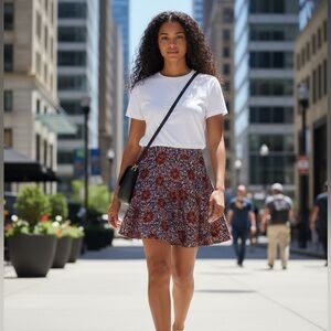 Forever 21 Multicolor Paisley A Line Skirt XS